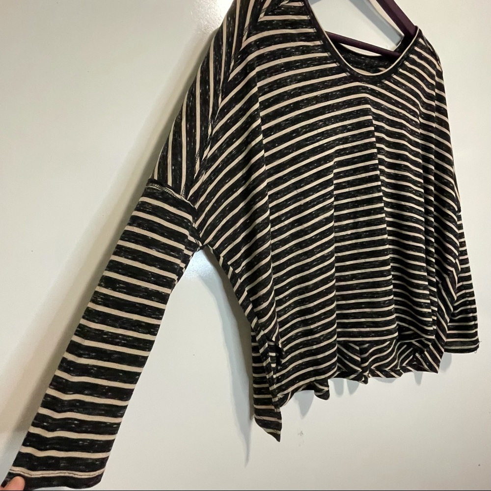 Free People Oversized Striped Long Sleeve Top - Picture 2 of 7